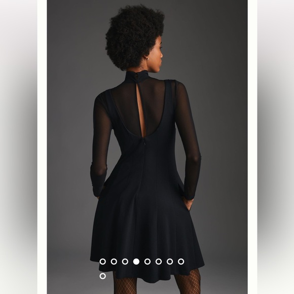 nwt ANTHROPOLOGIE | Maeve Layered Sheer Mini Dress | Little Black Dress | Small - Picture 2 of 13